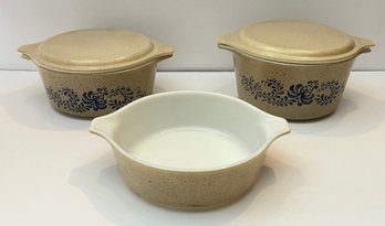 Vtg Pyrex Homestead Casserole Dishes