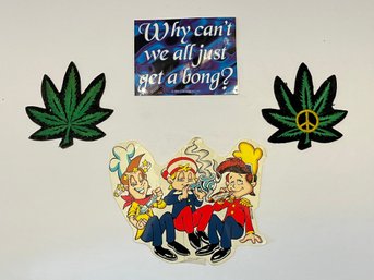 Novelty Marijuana Stickers And Patches