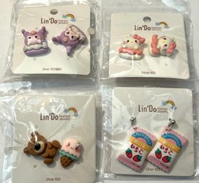 Lin Do 4 Pc 925 & Clay Earring Pairs