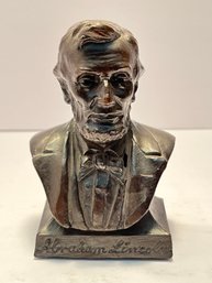 Abraham Lincoln Small Metal Bust Statue