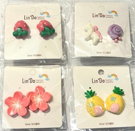 Lin Do 4 Pc 925 & Clay Earring Pairs