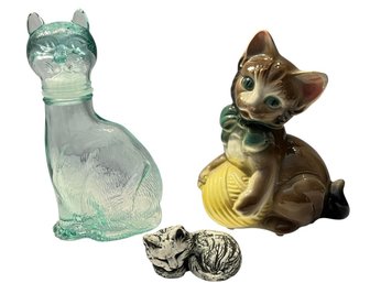 3 Assorted Cat Knick Knacks