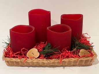 Led Candle Basket Center Piece