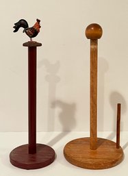 2 Wooden Paper Towel Holders