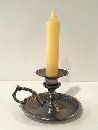 Vtg Laytners Linen & Ho Pewter Chamberstick
