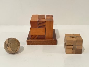 3 Wooden 3D Puzzles