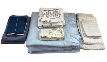 Blue And White Bedding Lot