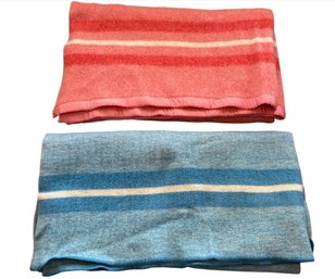 2 Vtg Wool Camping Blankets