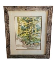 Rustic Wood Frame Watercolor Painting