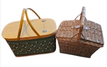 2 Vintage Picnic Baskets