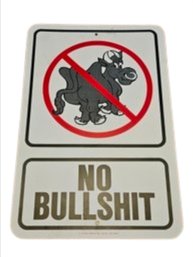 Vtg Novelty No Bull Parking Sign