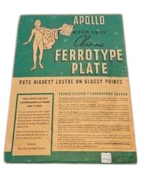 Vtg Apollo Mirror Finish Chrome Ferrotype Plate