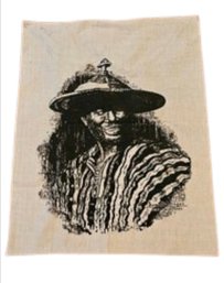 Vtg 1993 Ghana Linen Tapestry Print