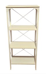 White 4 Tier Wooden And Metal Bookcase