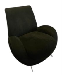 American Leather Studio Black Velvet Chair