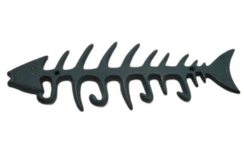 Cast Iron Wall Hook Rack Shaped Like Fish Bones