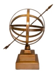 Brass Tone Armillary Sphere Figurine Statue