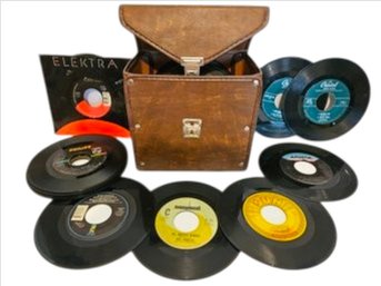 Vtg Case Of Over Fifty 45's Vinyl Records