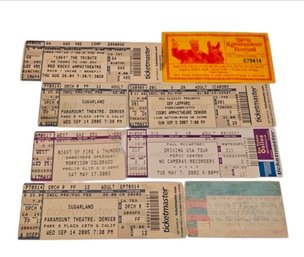 Ticket Stubs For Concerts And Various Venues