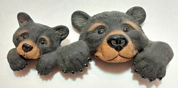 Black Bear And Cub Door Jamb Or Shelf Hugger