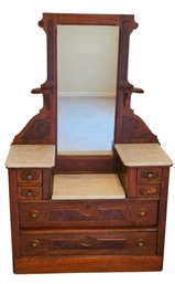 Antique Victorian Marble Top Vanity Dresser