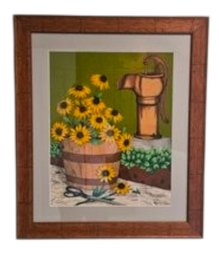 Rustic Sunflowers Still Life Framed Wall Art