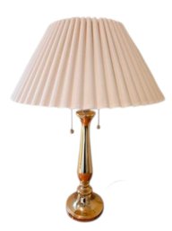 Vtg Gold Tone Metal Two Light Table Lamp