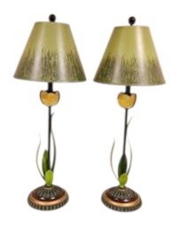 Vtg Wildwood Style Tulip Table Lamps
