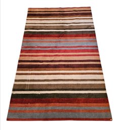 Colorful Striped Handwoven Wool Area Rug #2