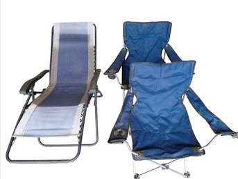 1 Zero Gravity Chair And 2 Camping Chairs