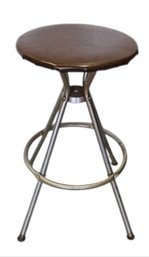 Vtg MCM Industrial Revolving Stool
