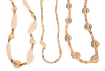 3 Vtg Handcrafted Seashell Necklaces