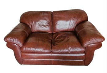 La Z Boy Burgundy Leather Couch Loveseat