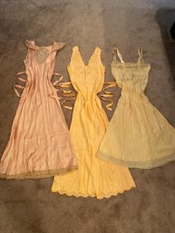 3 Vintage Satin And Lace Dressed