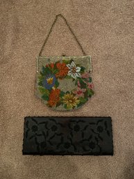 2 Vintage Beaded Hand Bags