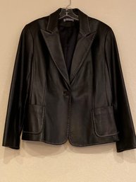 Size 14 Kate Hill Brand Black Leather Jacket