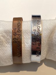 2 Old Lieutenant Army Bracelet Cuffs 1966