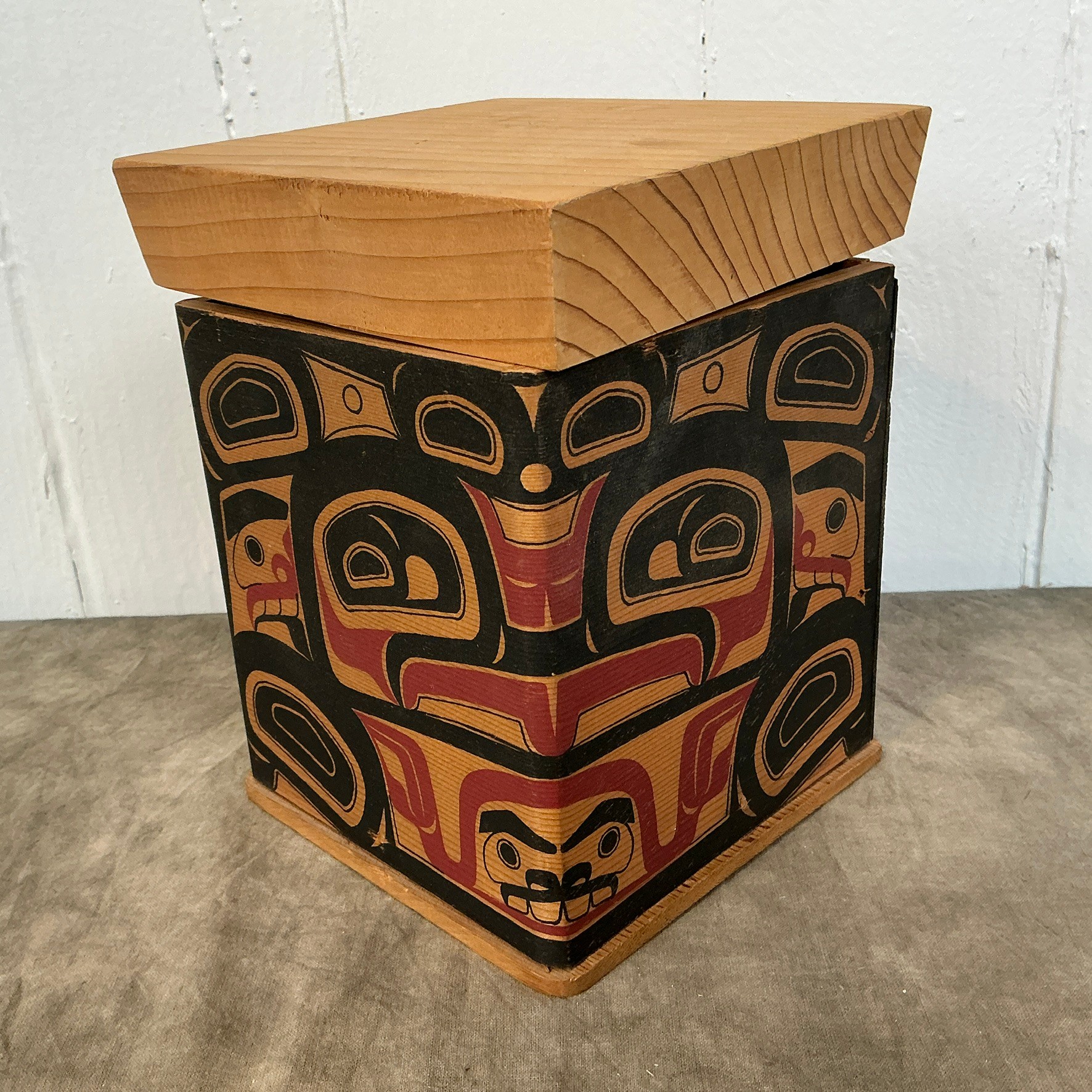Native Cedar Box #082 Northwest Coast First Nations Bentwood Cedar Box With Lid #6491 ...