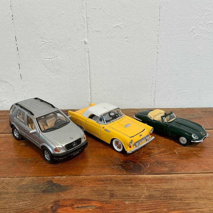 #139 Three Vintage Collectable Model Car Toys Including Jaguar And ...