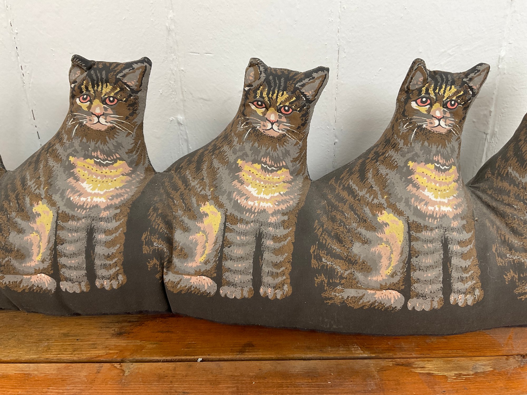 135 Vintage Lillian Vernon Gray Striped Tabby Cat Stuffed Fabric