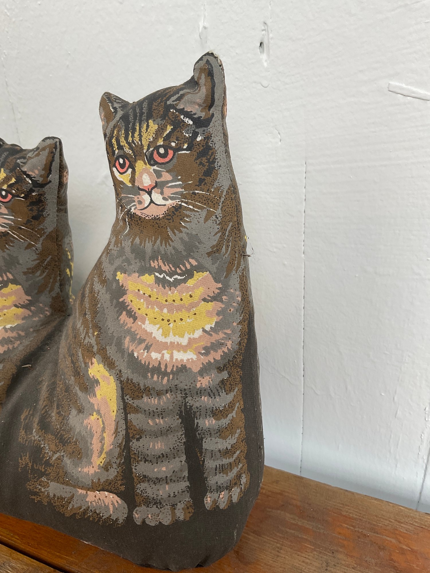 135 Vintage Lillian Vernon Gray Striped Tabby Cat Stuffed Fabric