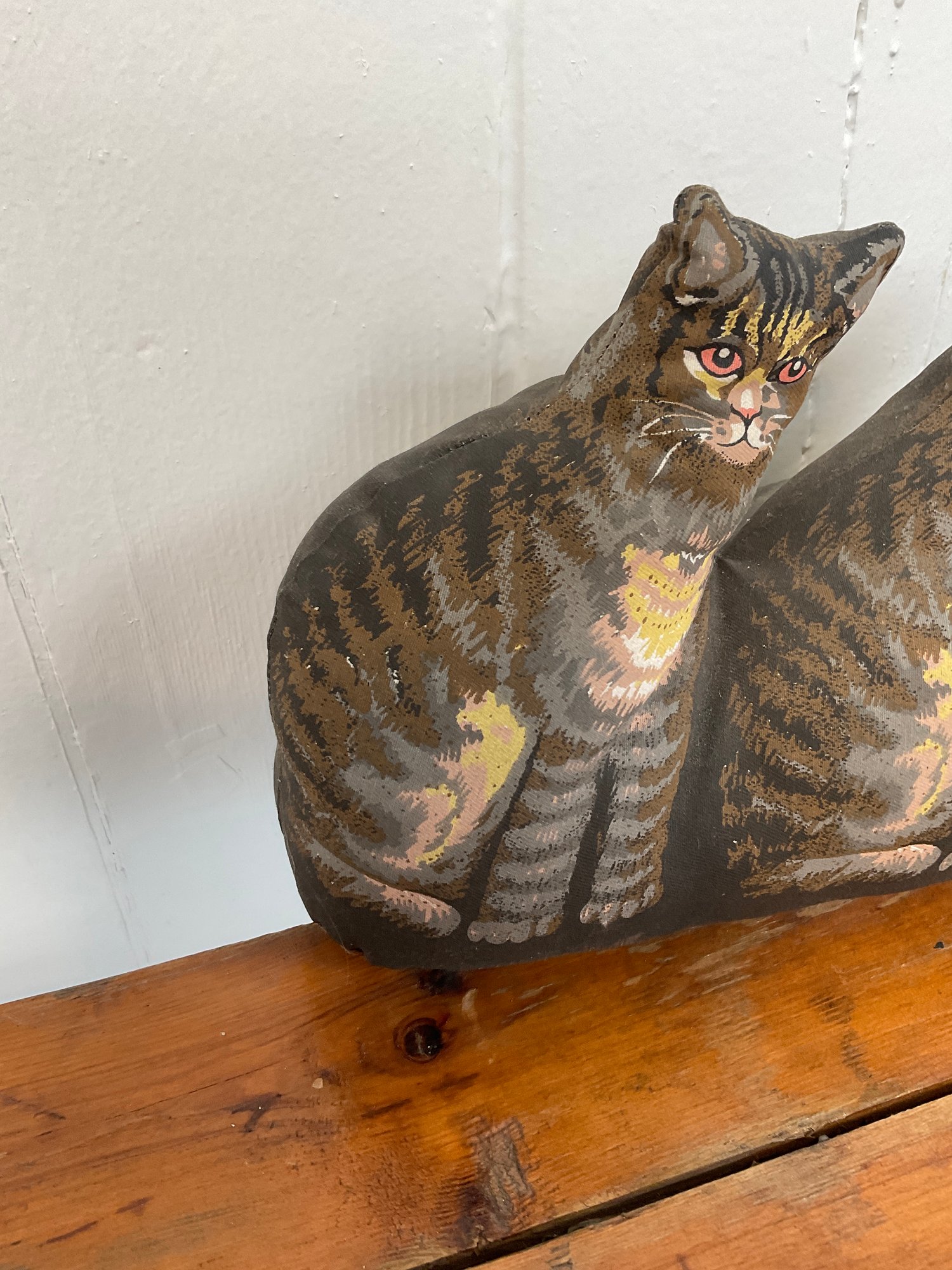 135 Vintage Lillian Vernon Gray Striped Tabby Cat Stuffed Fabric