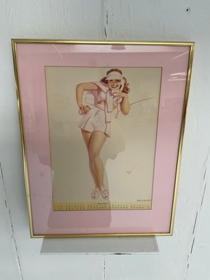 061 Vintage George Petty Pin-Up Girl Tennis Outfit May 1947