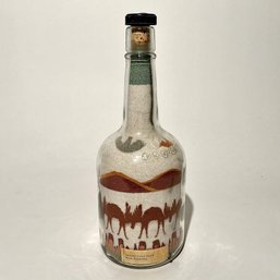 #350 Vintage Folk Art Alabama Sand Bottle 9.75'