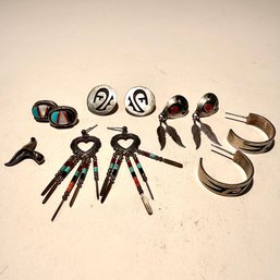#396 Collection Of Vintage Native American Sterling Silver Jewelry 28.76g