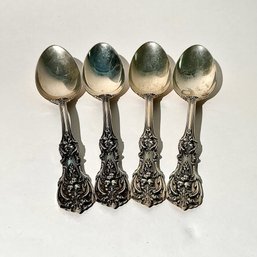 #320 Set Of Four (4) Collectible Sterling Silver Teaspoons 372g - 8.25'