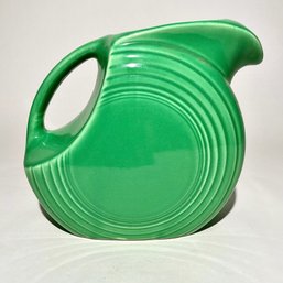 #075 VINTAGE Large Homer Laughlin Fiesta Juice Pitcher, Green 8'