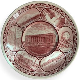 #051 Antique Royal Alma 'American Scenes' Red Collector Plate 10.5'