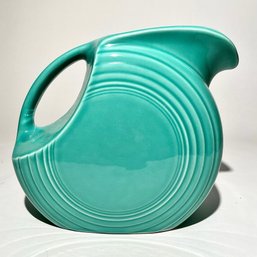 #077 VINTAGE Large Homer Laughlin Fiesta Juice Pitcher, Turquoise 8'
