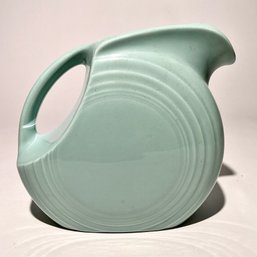 #082 VINTAGE Small Homer Laughlin Fiesta Juice Pitcher, Seamist 6'